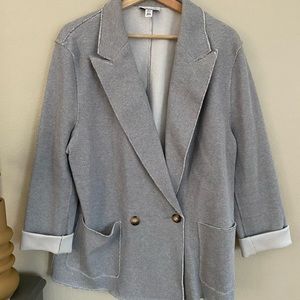 Raw Edge Knit Blazer